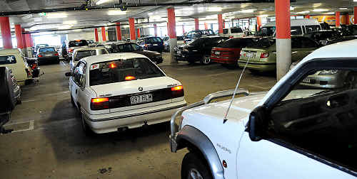 A full car park at Gympie’s Centro shopping centre. A full car park at Gympie’s Centro shopping centre.